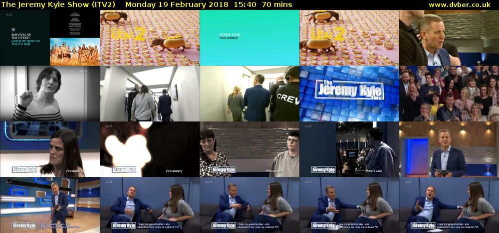 The Jeremy Kyle Show (ITV2) Monday 19 February 2018 15:40 - 16:50