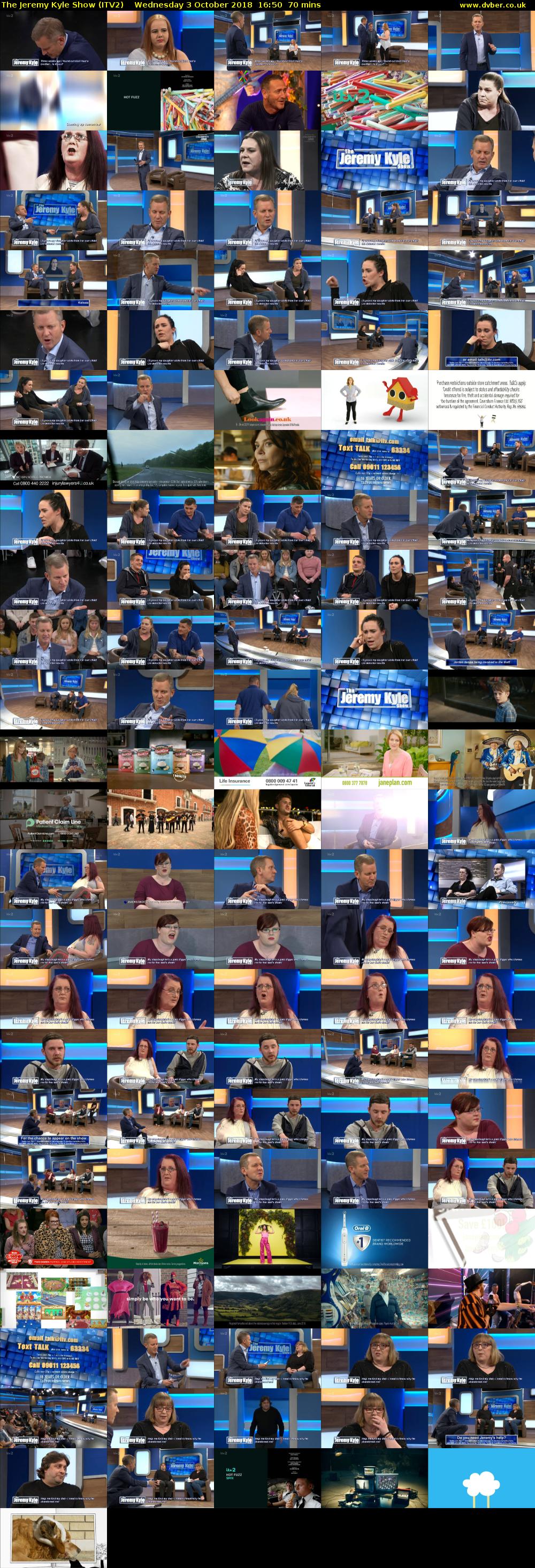 The Jeremy Kyle Show (ITV2) Wednesday 3 October 2018 16:50 - 18:00