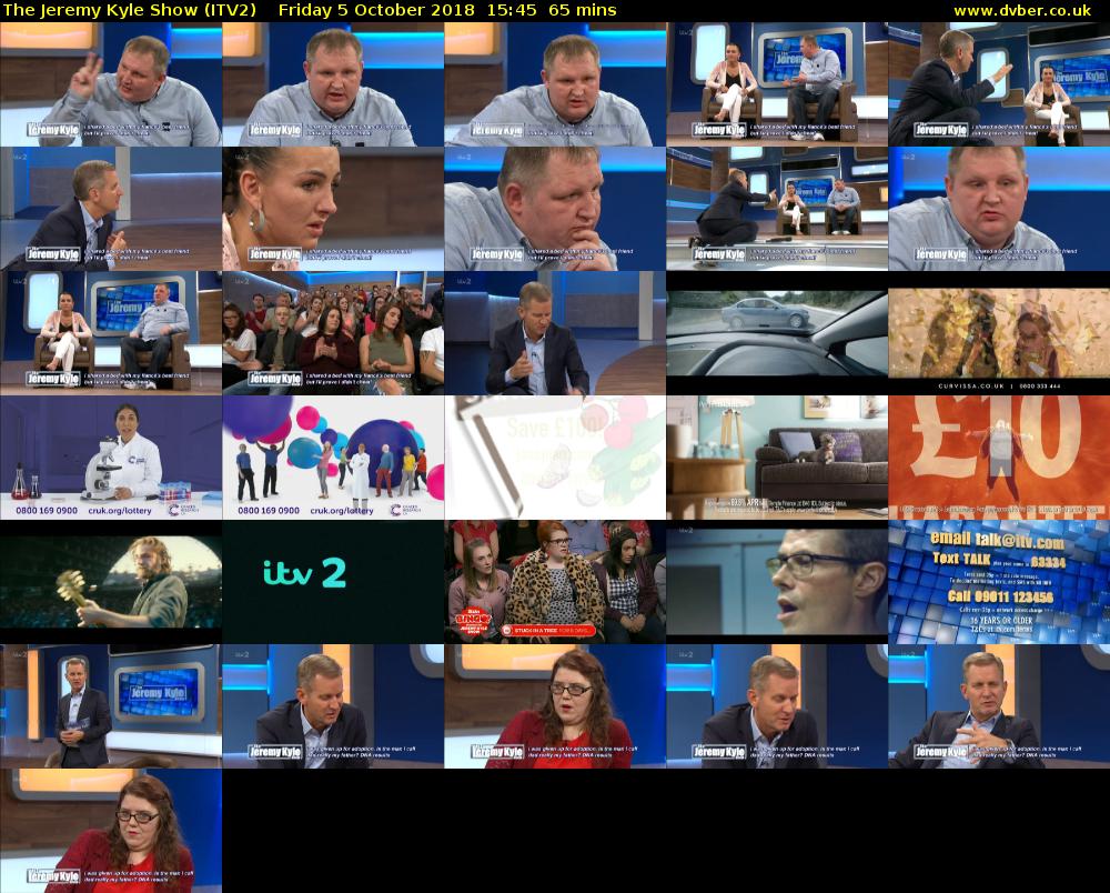 The Jeremy Kyle Show (ITV2) Friday 5 October 2018 15:45 - 16:50