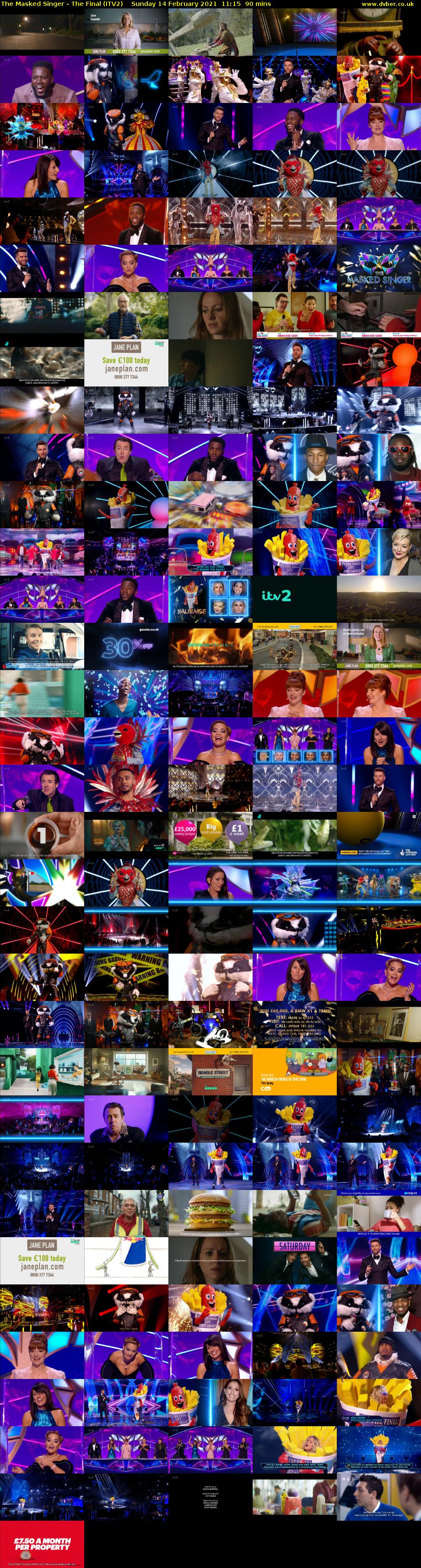 The Masked Singer - The Final (ITV2) Sunday 14 February 2021 11:15 - 12:45