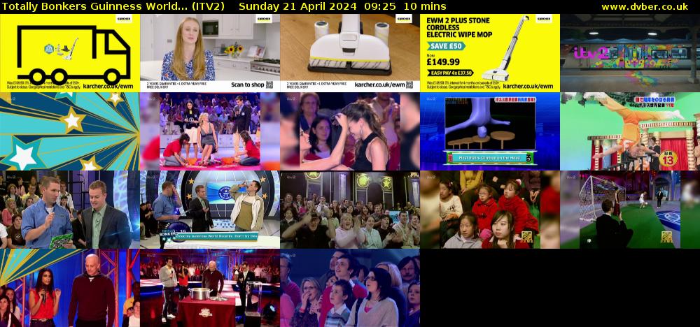 Totally Bonkers Guinness World... (ITV2) Sunday 21 April 2024 09:25 - 09:35