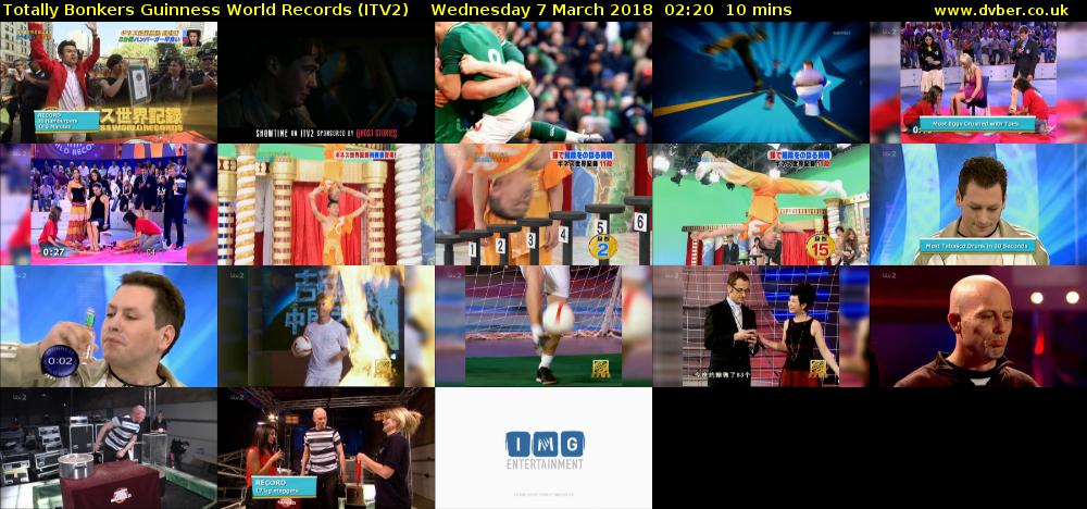 Totally Bonkers Guinness World Records (ITV2) Wednesday 7 March 2018 02:20 - 02:30