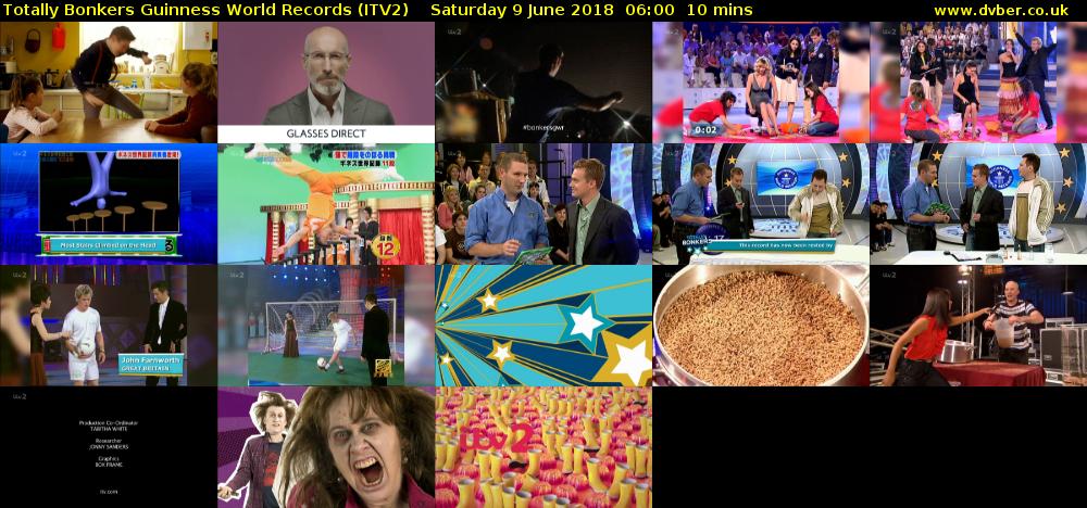 Totally Bonkers Guinness World Records (ITV2) Saturday 9 June 2018 06:00 - 06:10
