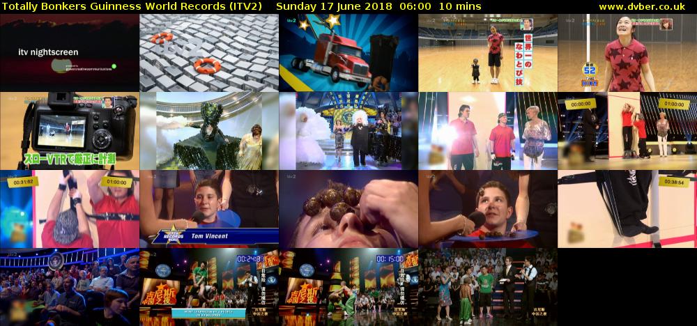Totally Bonkers Guinness World Records (ITV2) Sunday 17 June 2018 06:00 - 06:10