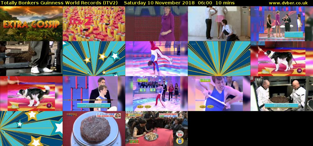 Totally Bonkers Guinness World Records (ITV2) Saturday 10 November 2018 06:00 - 06:10