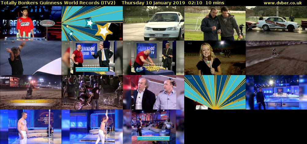 Totally Bonkers Guinness World Records (ITV2) Thursday 10 January 2019 02:10 - 02:20