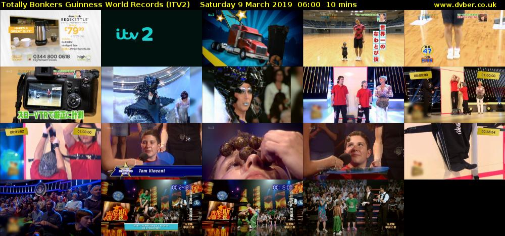 Totally Bonkers Guinness World Records (ITV2) Saturday 9 March 2019 06:00 - 06:10