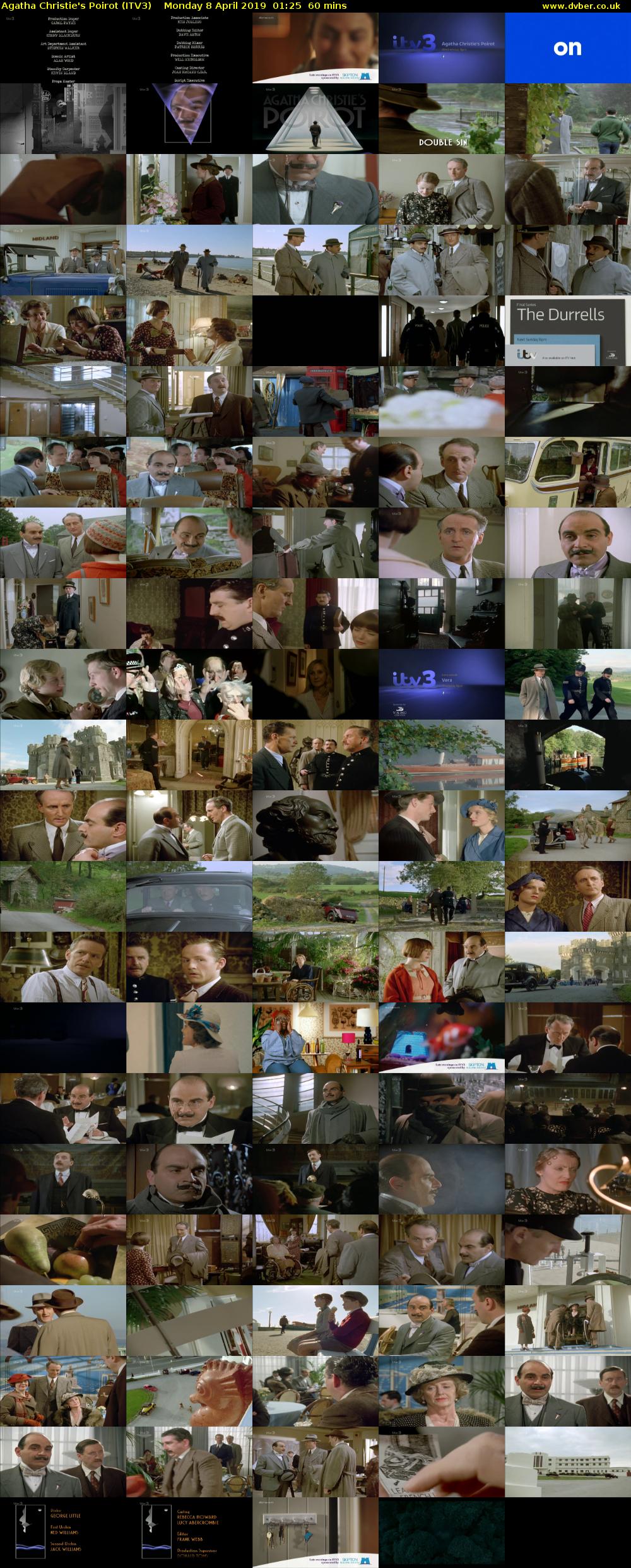 Agatha Christie's Poirot (ITV3) Monday 8 April 2019 01:25 - 02:25