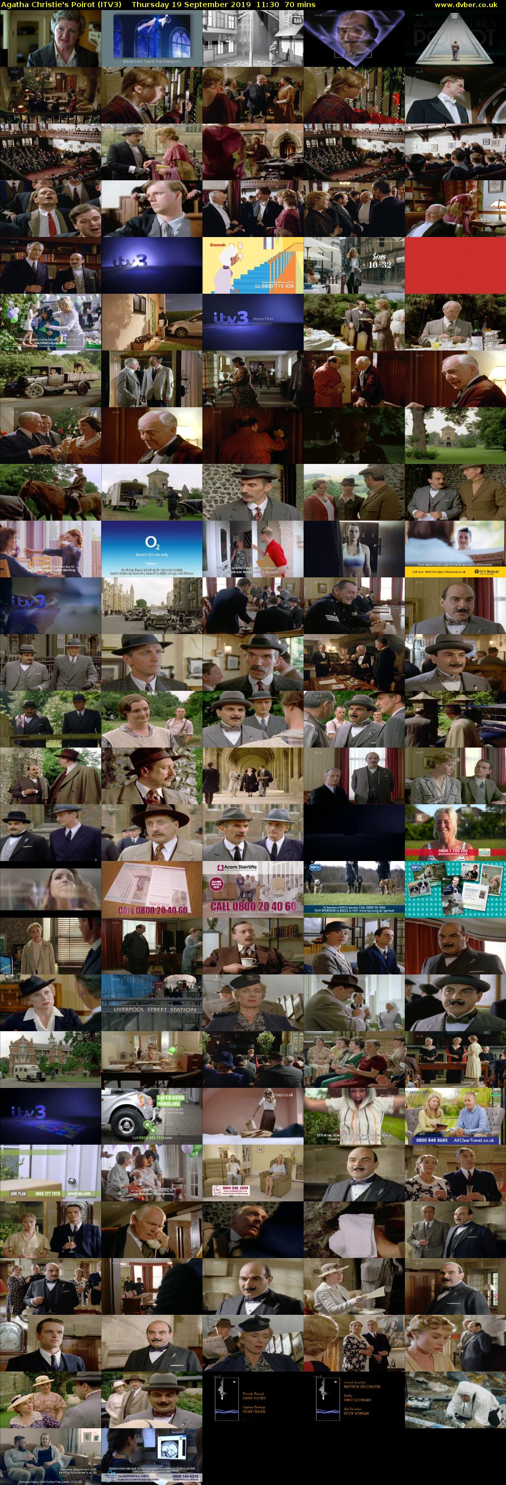 Agatha Christie's Poirot (ITV3) Thursday 19 September 2019 11:30 - 12:40