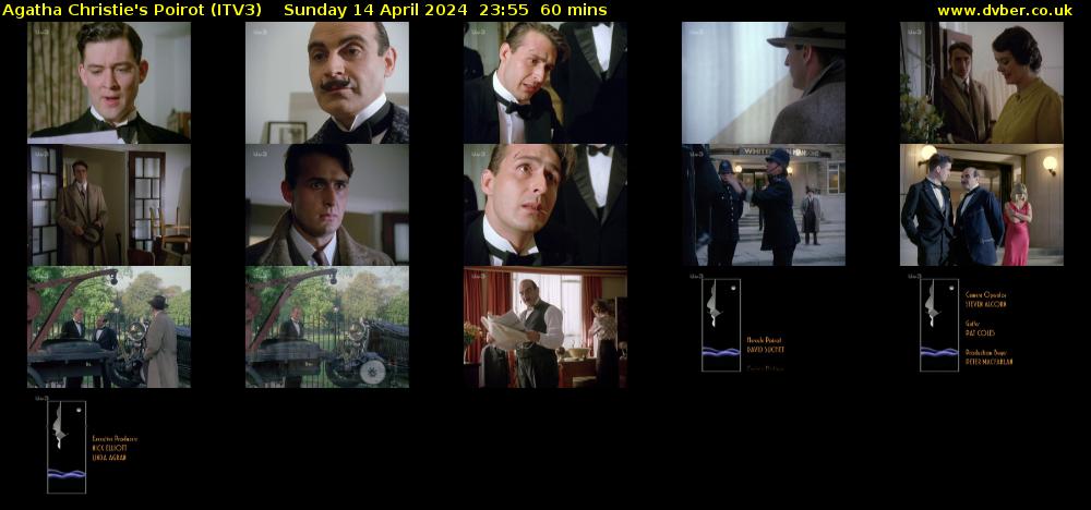 Agatha Christie's Poirot (ITV3) Sunday 14 April 2024 23:55 - 00:55