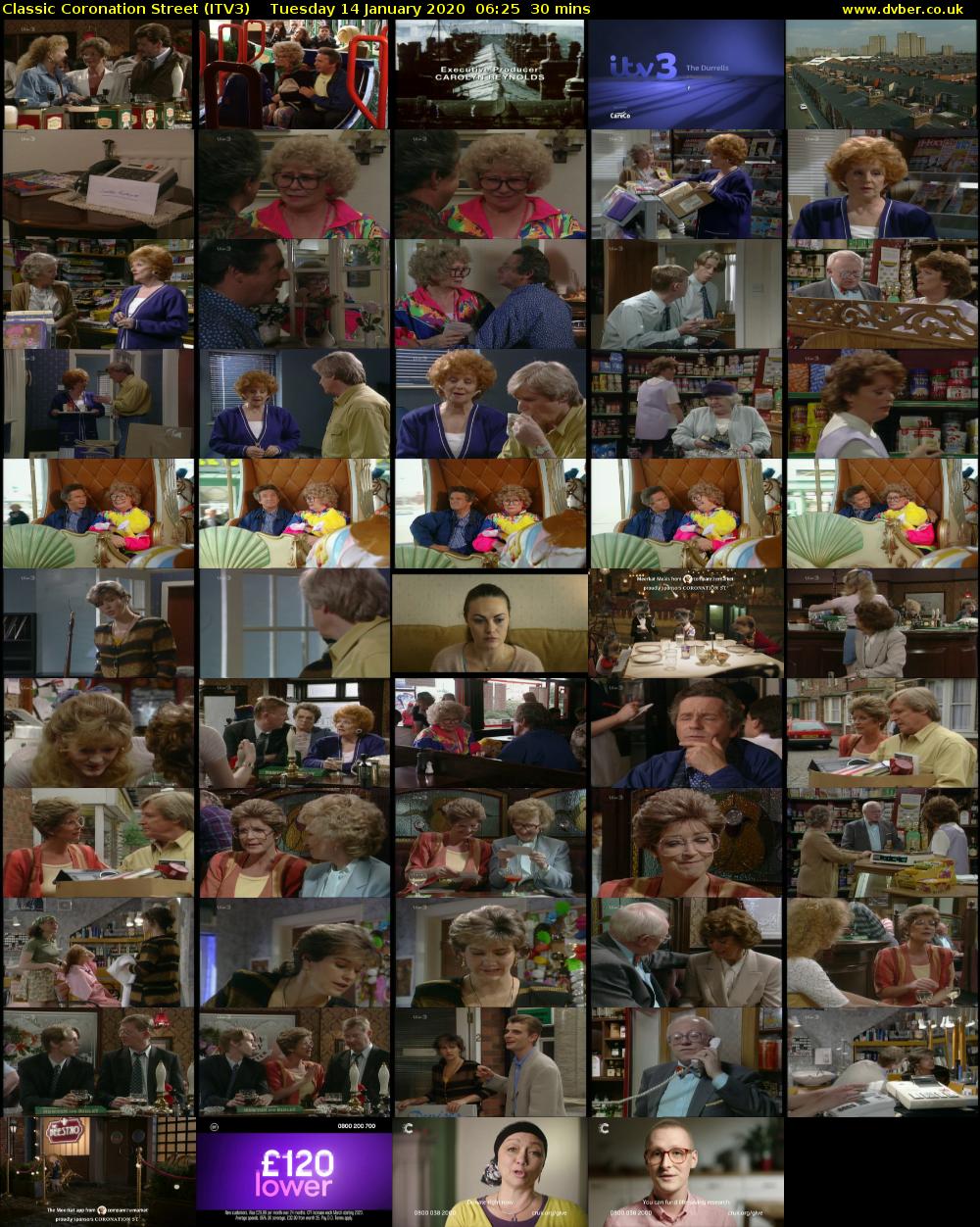 Classic Coronation Street (ITV3) Tuesday 14 January 2020 06:25 - 06:55