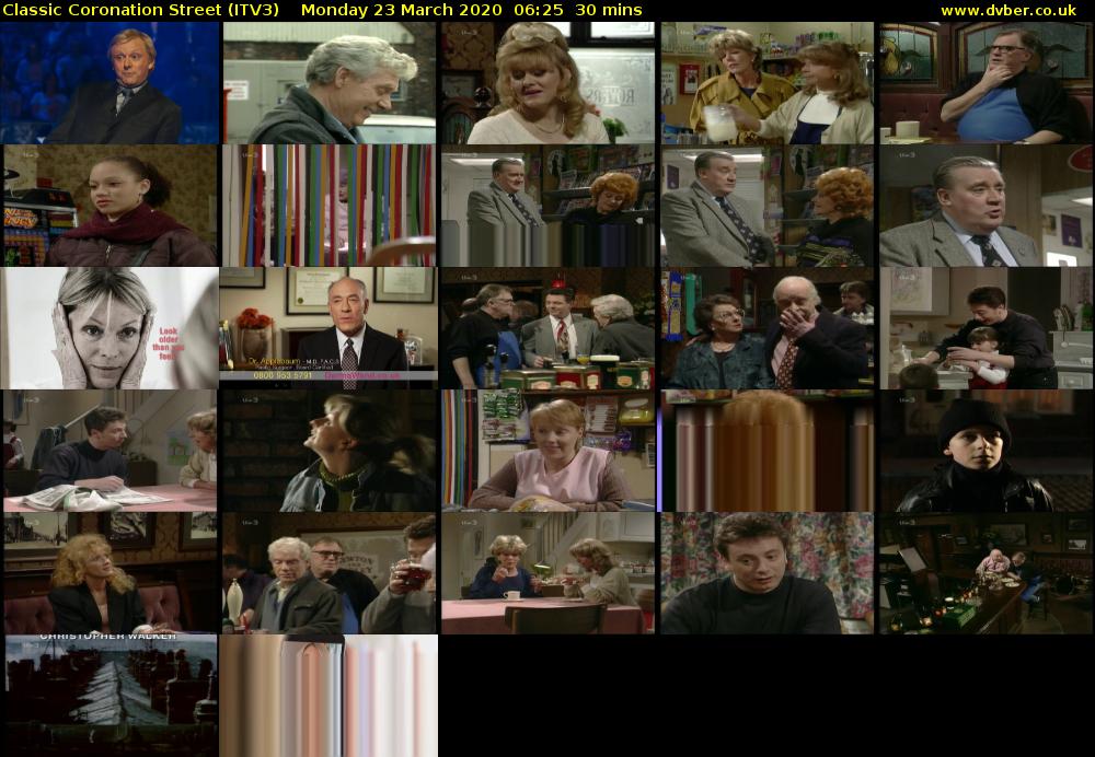 Classic Coronation Street (ITV3) Monday 23 March 2020 06:25 - 06:55