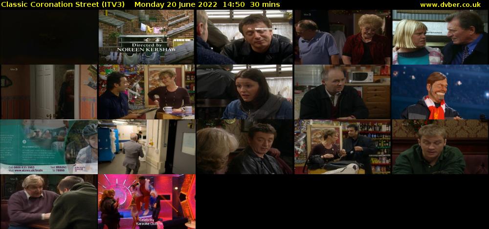 Classic Coronation Street (ITV3) Monday 20 June 2022 14:50 - 15:20