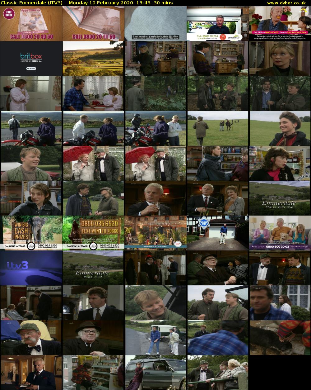 Classic Emmerdale (ITV3) Monday 10 February 2020 13:45 - 14:15