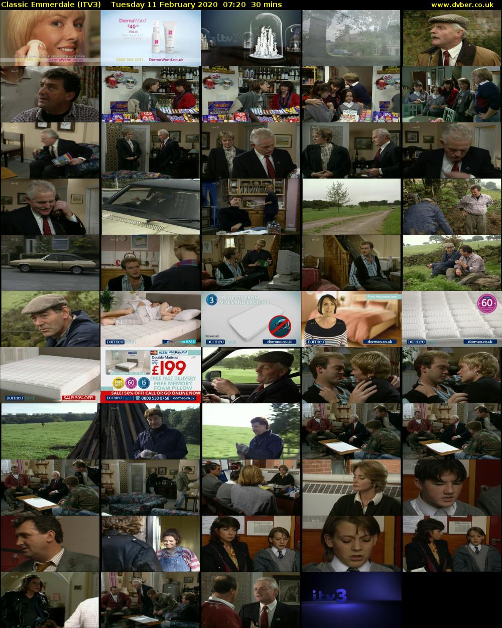 Classic Emmerdale (ITV3) Tuesday 11 February 2020 07:20 - 07:50