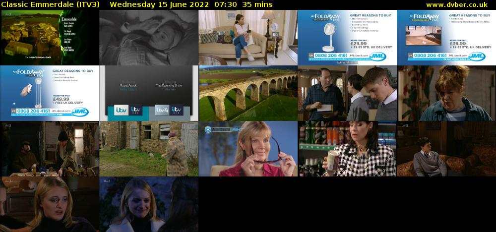 Classic Emmerdale (ITV3) Wednesday 15 June 2022 07:30 - 08:05