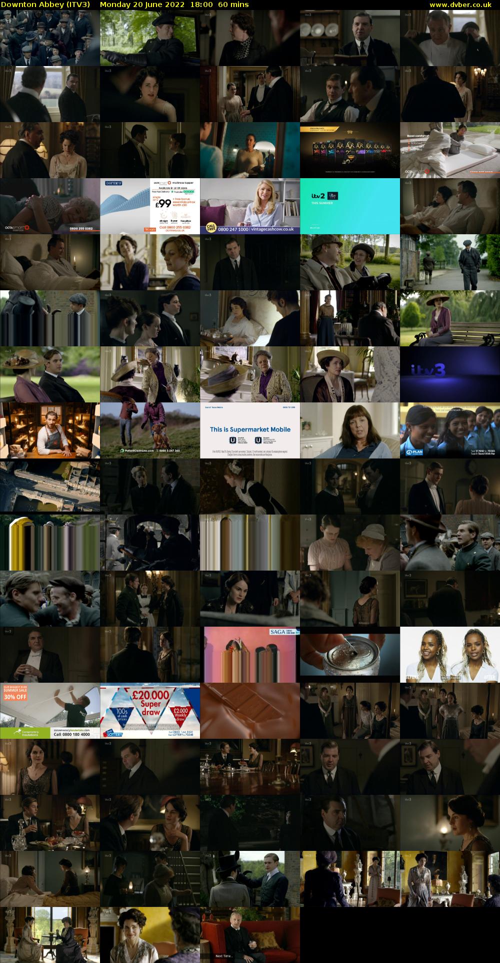 Downton Abbey (ITV3) Monday 20 June 2022 18:00 - 19:00