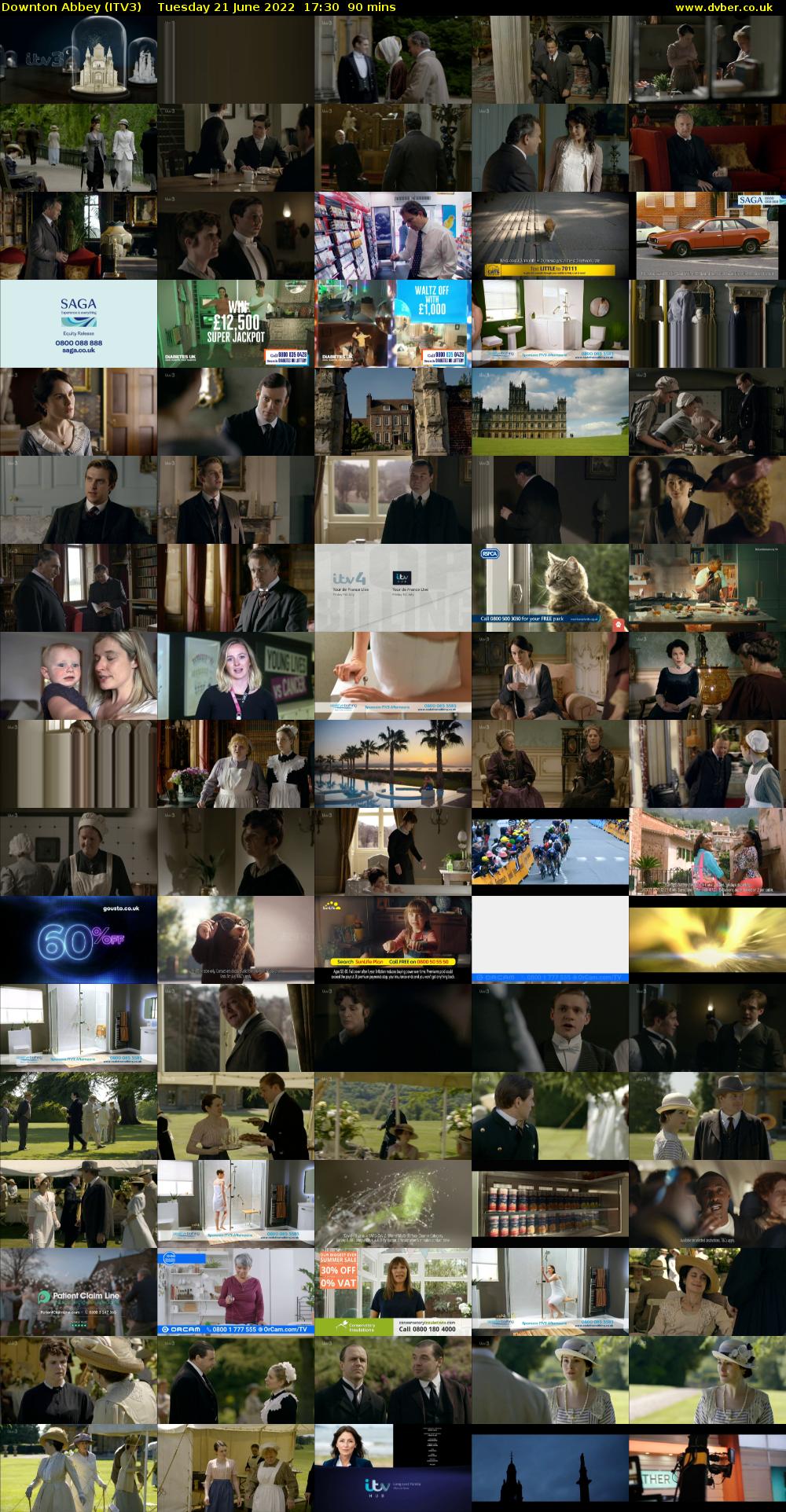 Downton Abbey (ITV3) Tuesday 21 June 2022 17:30 - 19:00