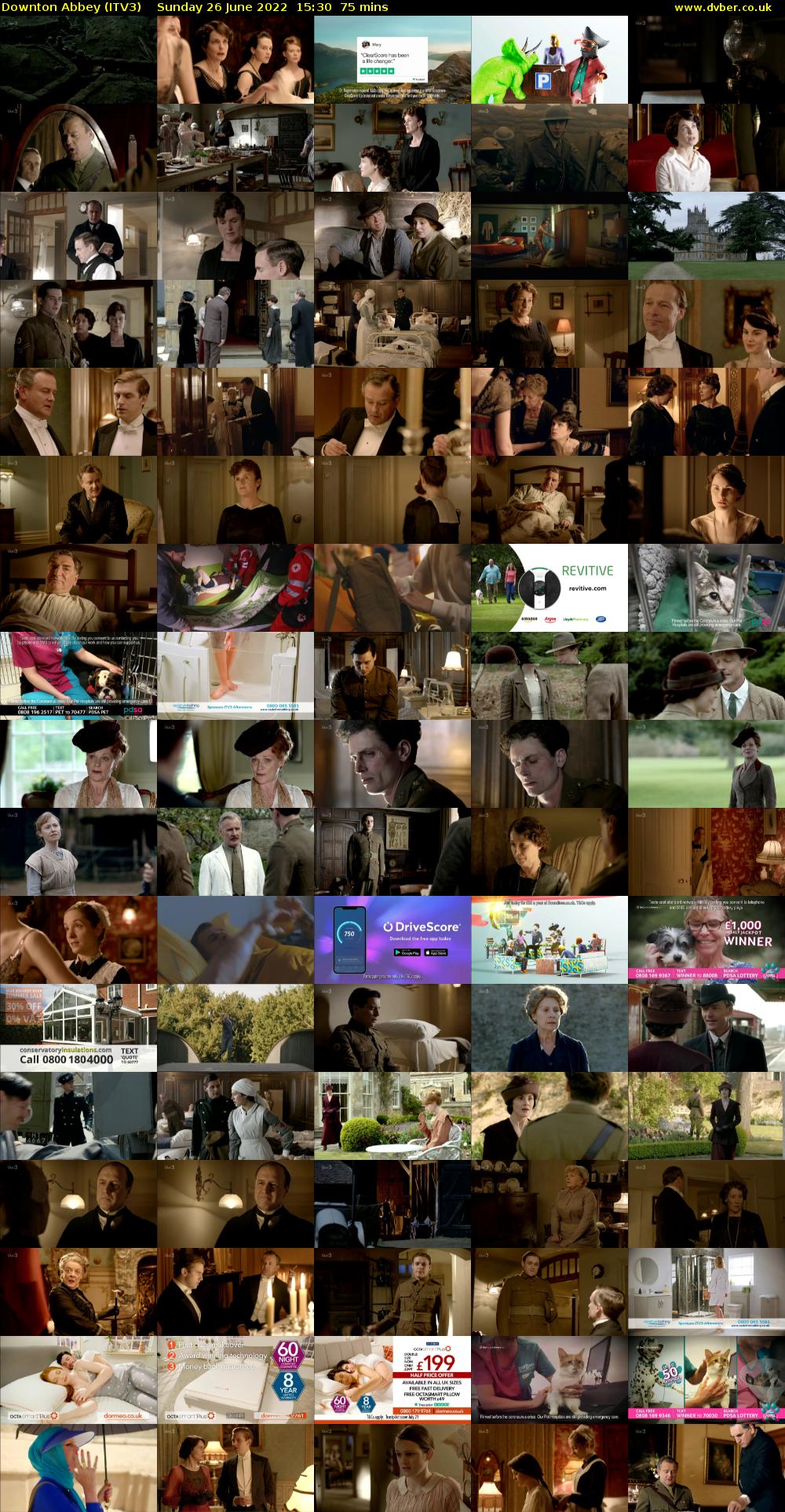 Downton Abbey (ITV3) Sunday 26 June 2022 15:30 - 16:45