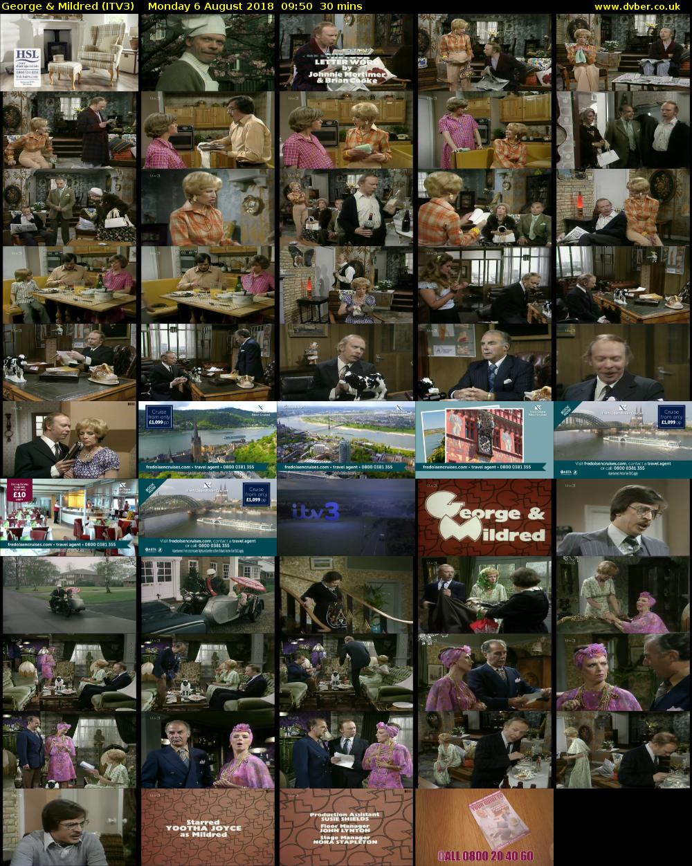 George & Mildred (ITV3) Monday 6 August 2018 09:50 - 10:20