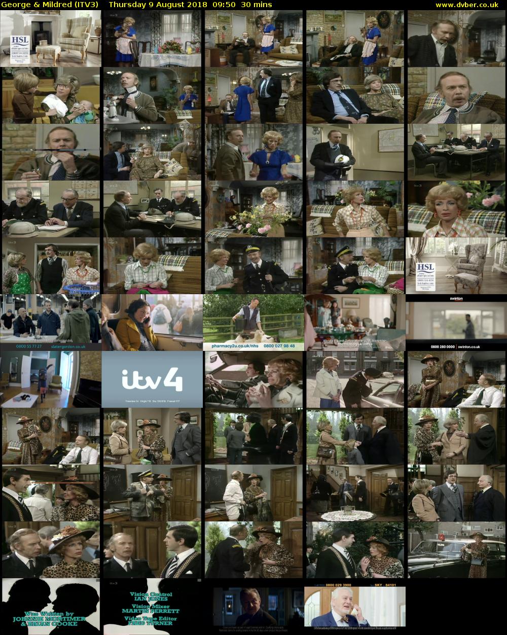 George & Mildred (ITV3) Thursday 9 August 2018 09:50 - 10:20