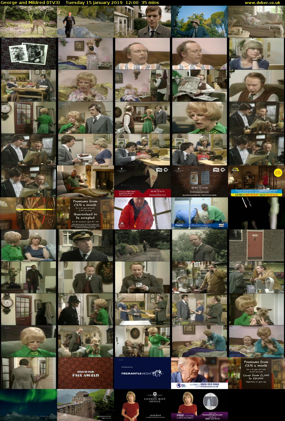 George and Mildred (ITV3) Tuesday 15 January 2019 12:00 - 12:35