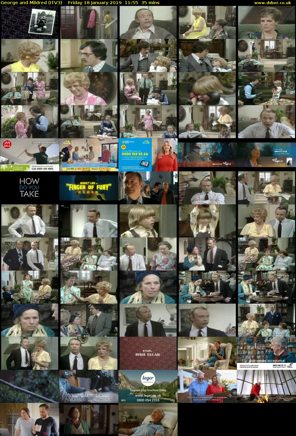George and Mildred (ITV3) Friday 18 January 2019 11:55 - 12:30