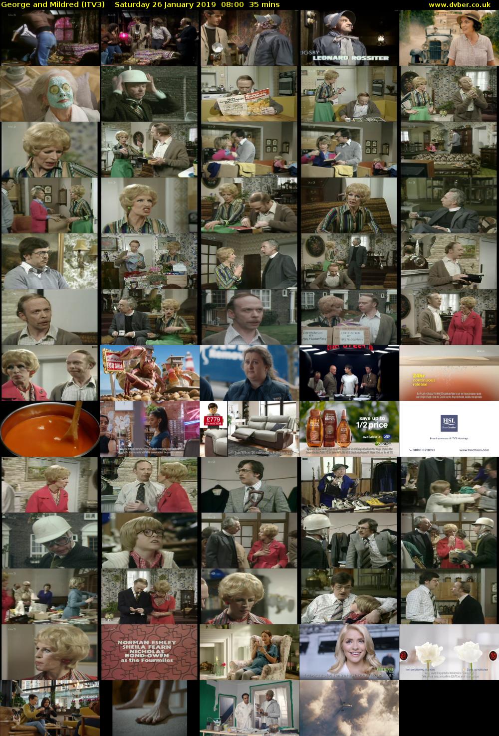 George and Mildred (ITV3) Saturday 26 January 2019 08:00 - 08:35