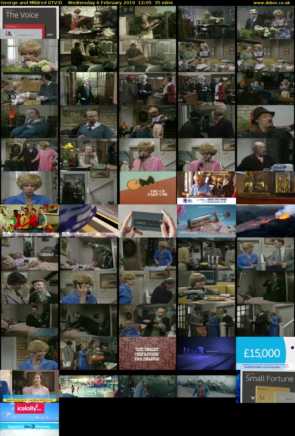 George and Mildred (ITV3) Wednesday 6 February 2019 12:05 - 12:40
