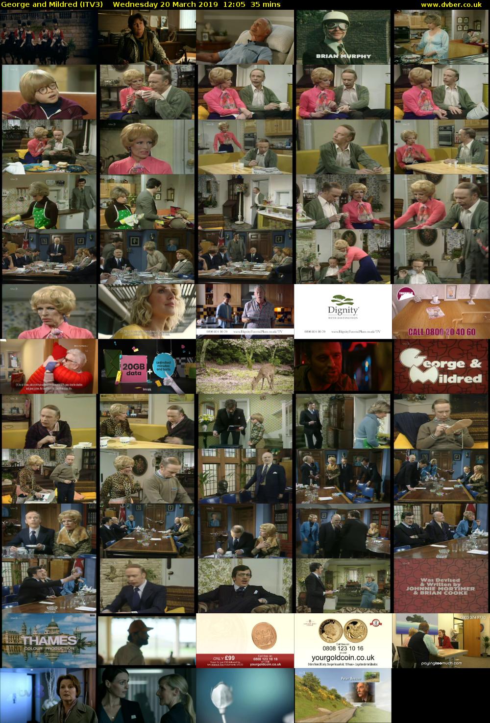 George and Mildred (ITV3) Wednesday 20 March 2019 12:05 - 12:40
