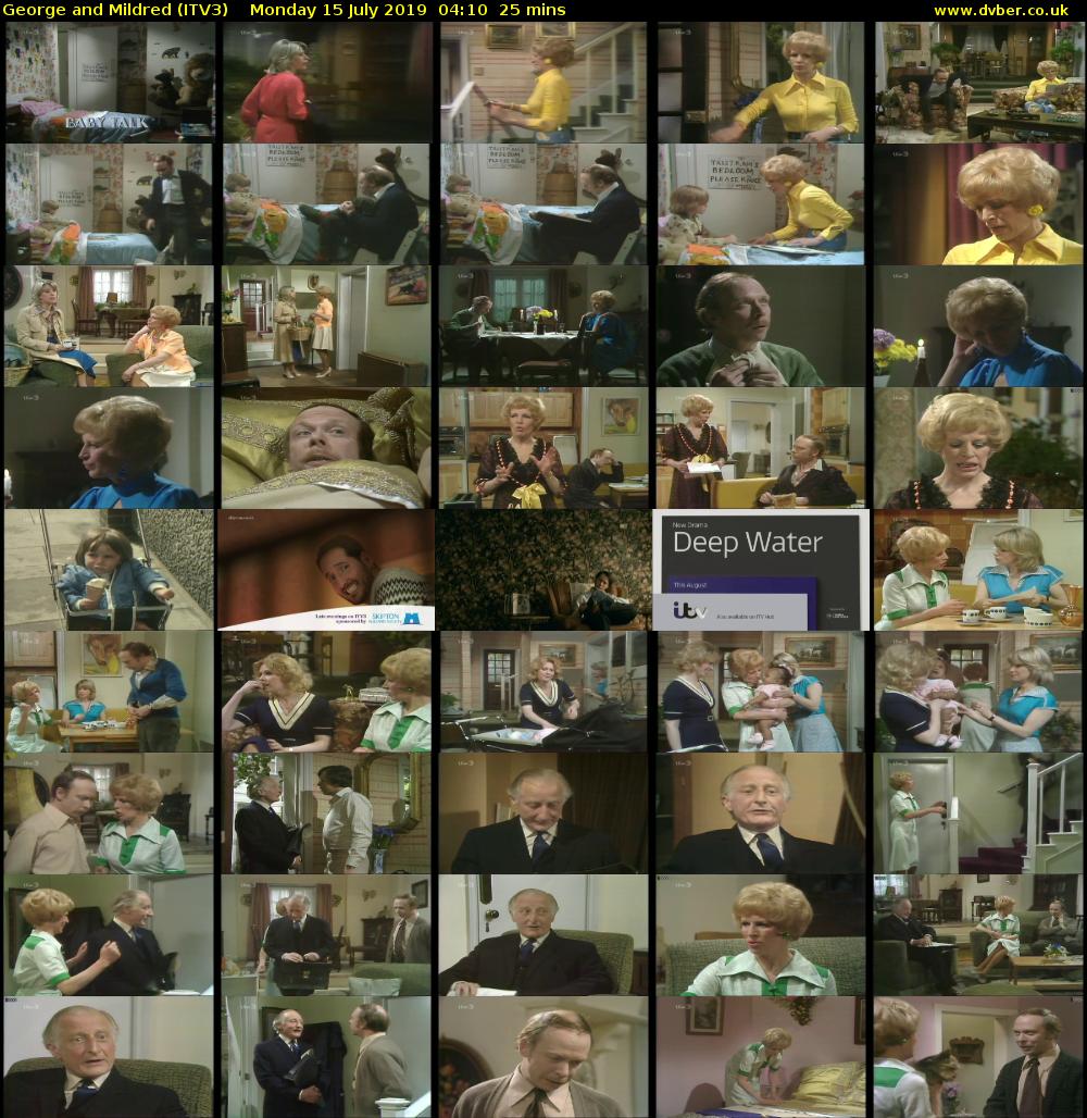 George and Mildred (ITV3) Monday 15 July 2019 04:10 - 04:35