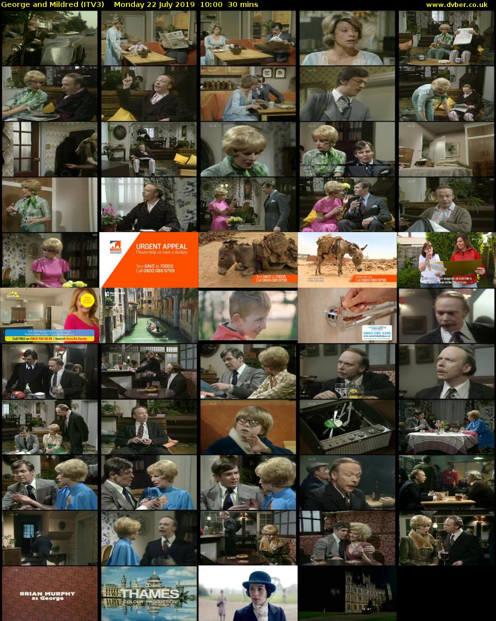 George and Mildred (ITV3) Monday 22 July 2019 10:00 - 10:30