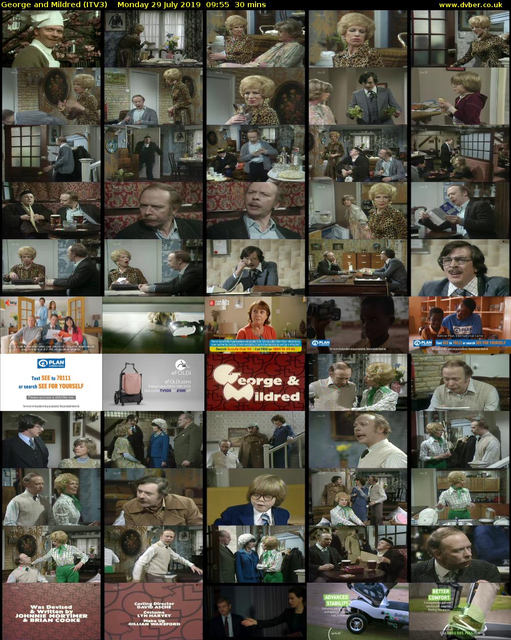 George and Mildred (ITV3) Monday 29 July 2019 09:55 - 10:25