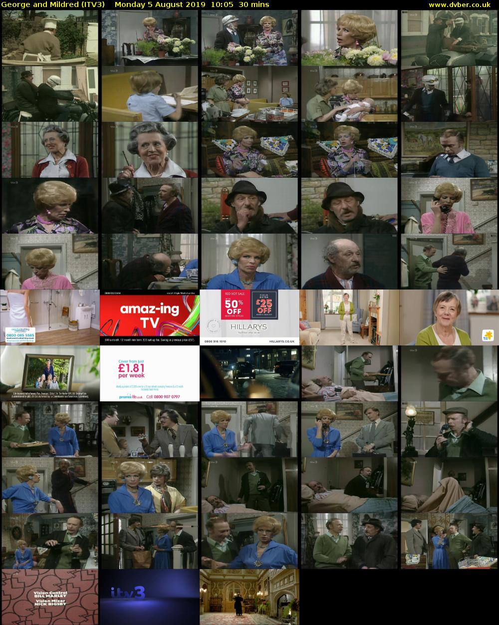 George and Mildred (ITV3) Monday 5 August 2019 10:05 - 10:35