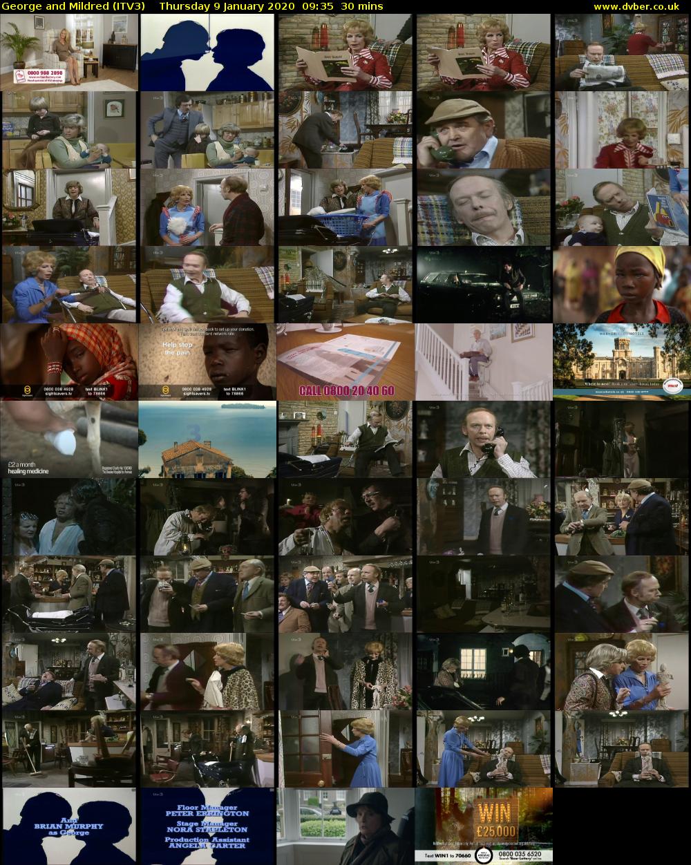 George and Mildred (ITV3) Thursday 9 January 2020 09:35 - 10:05