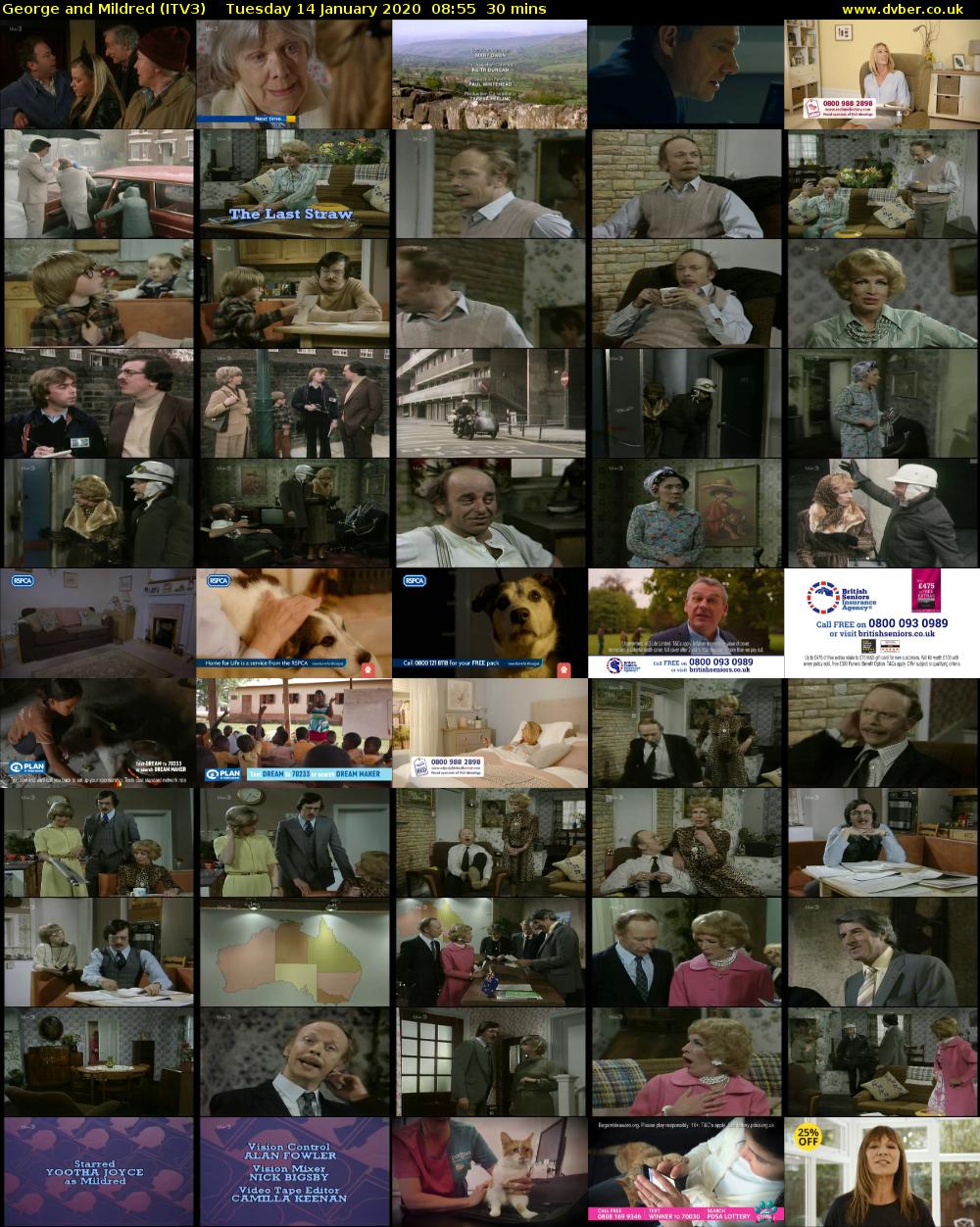 George and Mildred (ITV3) Tuesday 14 January 2020 08:55 - 09:25