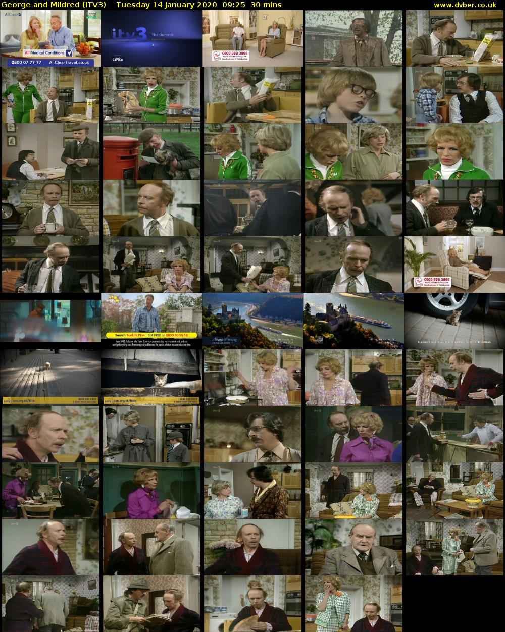 George and Mildred (ITV3) Tuesday 14 January 2020 09:25 - 09:55