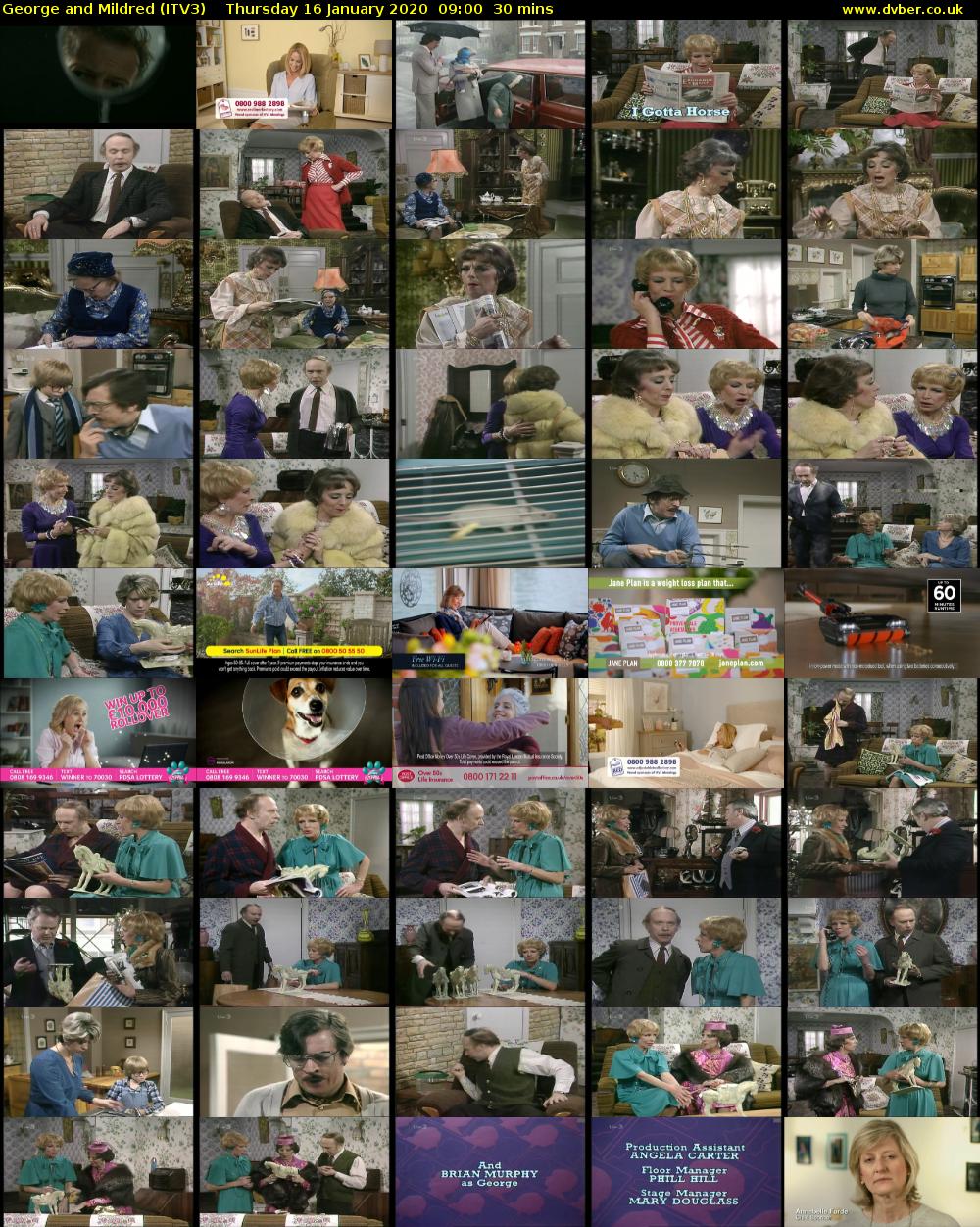 George and Mildred (ITV3) Thursday 16 January 2020 09:00 - 09:30