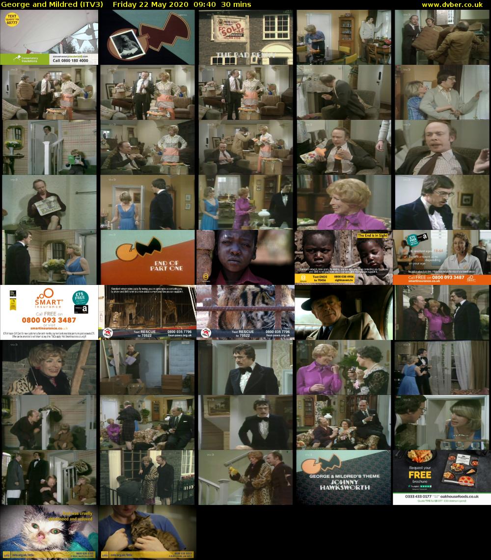 George and Mildred (ITV3) Friday 22 May 2020 09:40 - 10:10