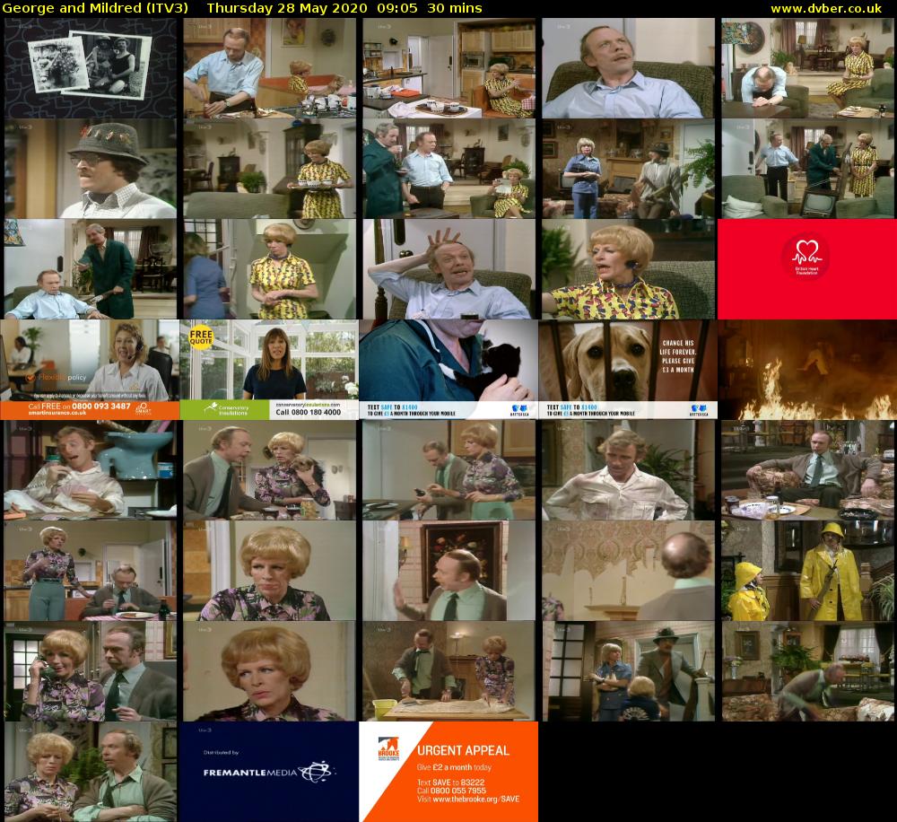 George and Mildred (ITV3) Thursday 28 May 2020 09:05 - 09:35