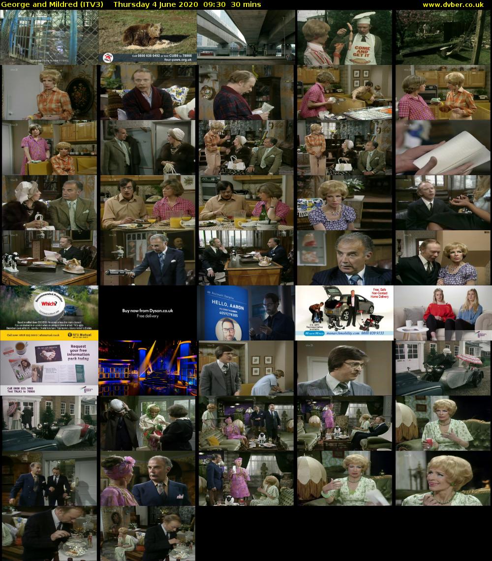 George and Mildred (ITV3) Thursday 4 June 2020 09:30 - 10:00