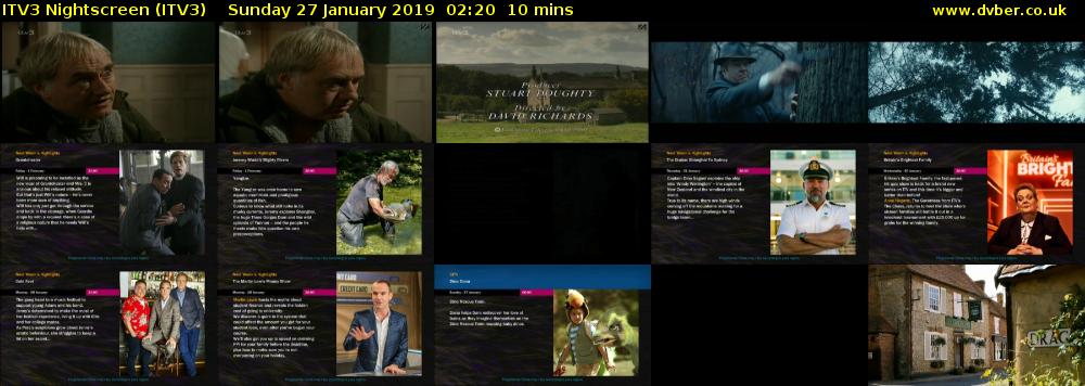 ITV3 Nightscreen (ITV3) Sunday 27 January 2019 02:20 - 02:30