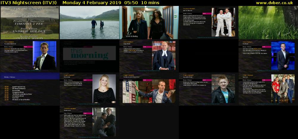 ITV3 Nightscreen (ITV3) Monday 4 February 2019 05:50 - 06:00