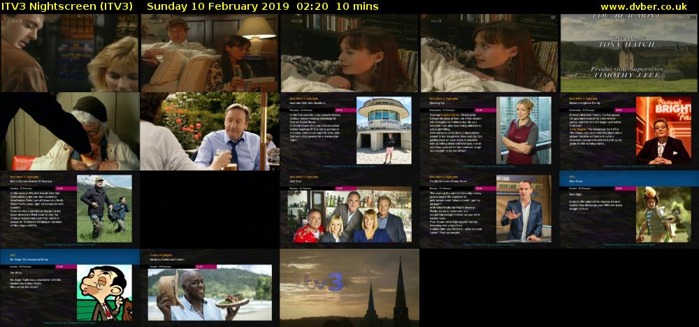ITV3 Nightscreen (ITV3) Sunday 10 February 2019 02:20 - 02:30