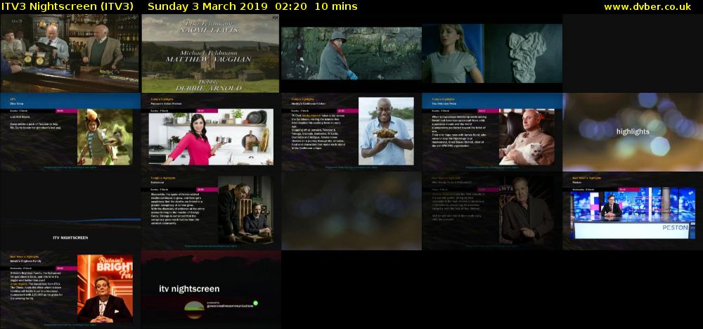 ITV3 Nightscreen (ITV3) Sunday 3 March 2019 02:20 - 02:30