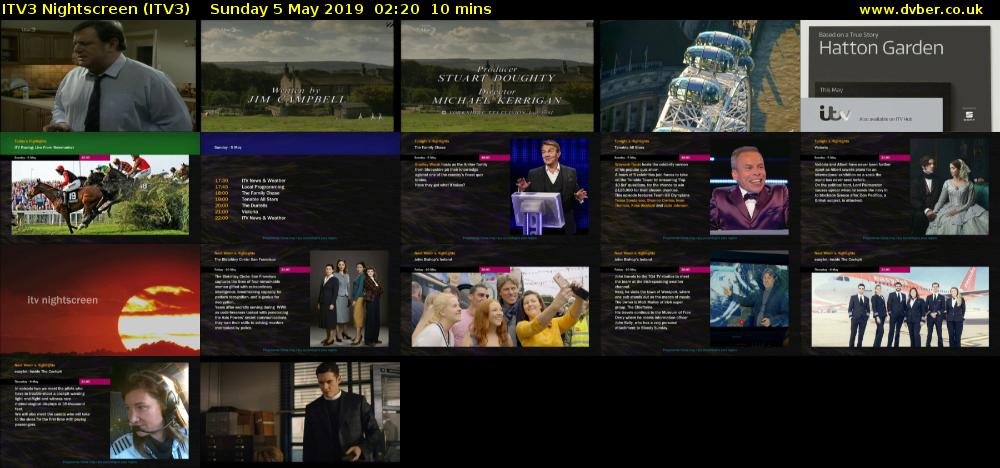 ITV3 Nightscreen (ITV3) Sunday 5 May 2019 02:20 - 02:30