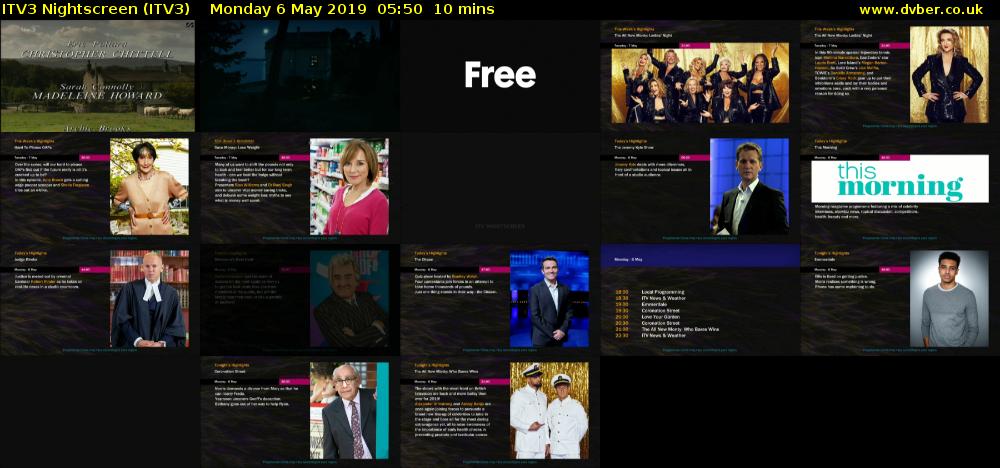 ITV3 Nightscreen (ITV3) Monday 6 May 2019 05:50 - 06:00