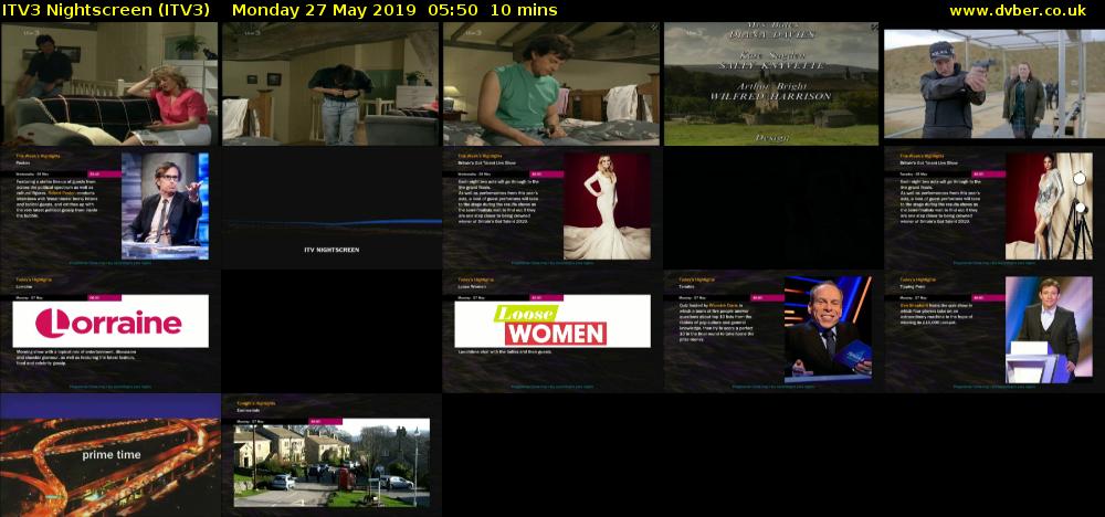 ITV3 Nightscreen (ITV3) Monday 27 May 2019 05:50 - 06:00