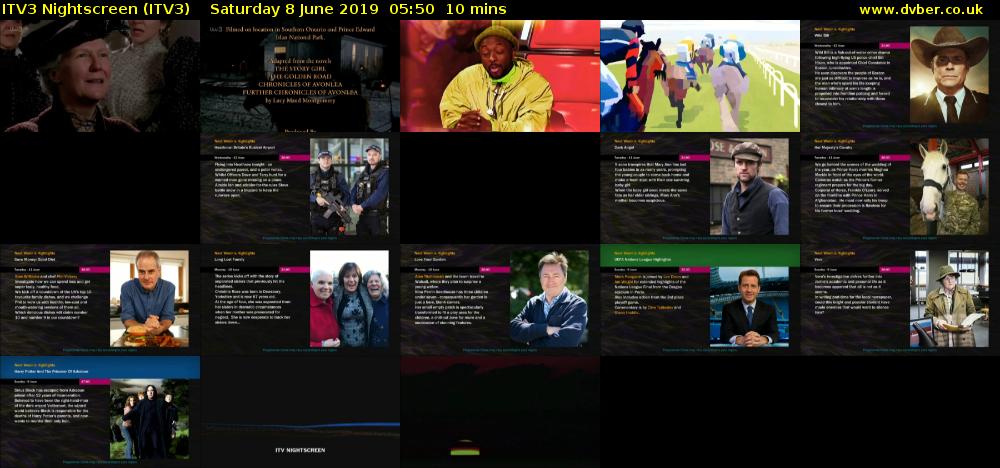 ITV3 Nightscreen (ITV3) Saturday 8 June 2019 05:50 - 06:00