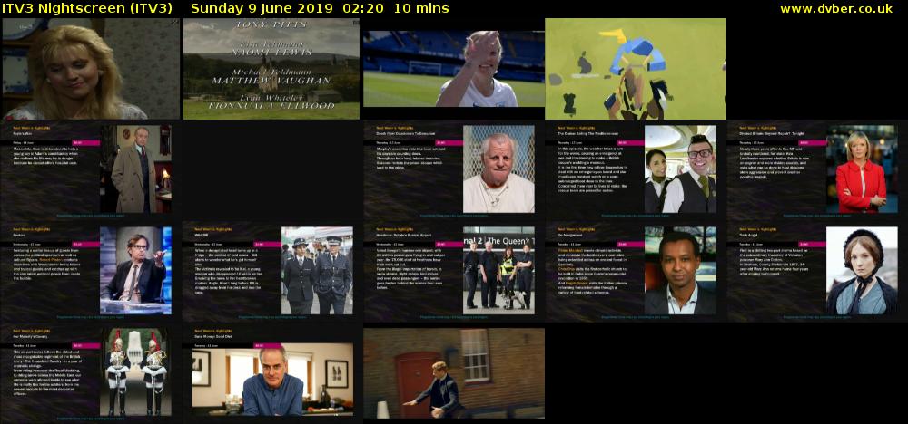 ITV3 Nightscreen (ITV3) Sunday 9 June 2019 02:20 - 02:30